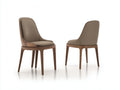Sillas de comedor de madera 52x57x88 cm - nogal y marrón topo - asiento y respaldo tapizados diseño moderno